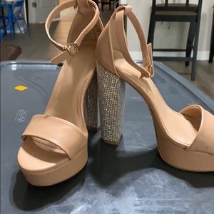 Rhinestone Chunk Heels